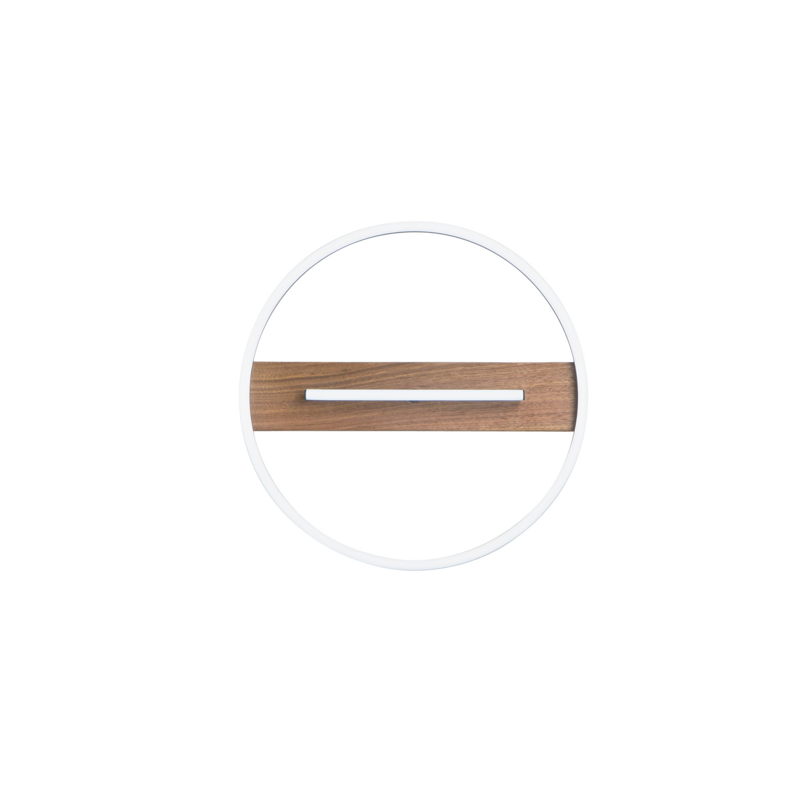 Azimuth LED wall lamp, Ø 40 cm, black/wood-effect, metal
